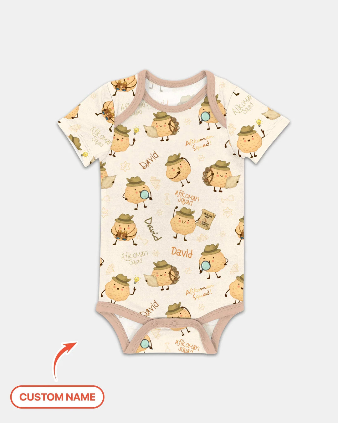 Body de bambú con nombre personalizado para Pésaj Afikoman