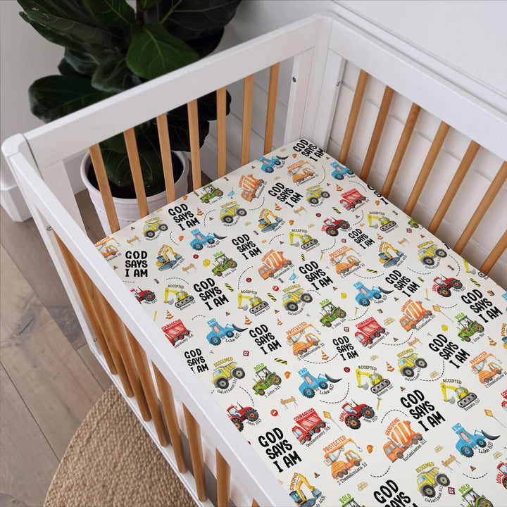 God Says I Am Fitted Crib Sheet