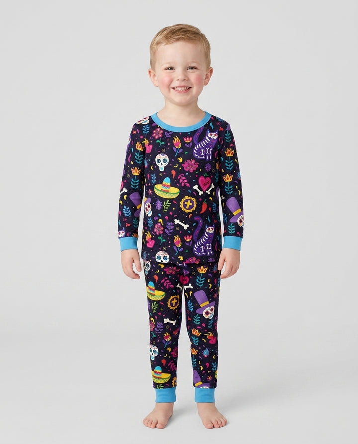 Conjunto de pijama de dos piezas de bambú con mangas largas, plantilla PERSONALIZADA