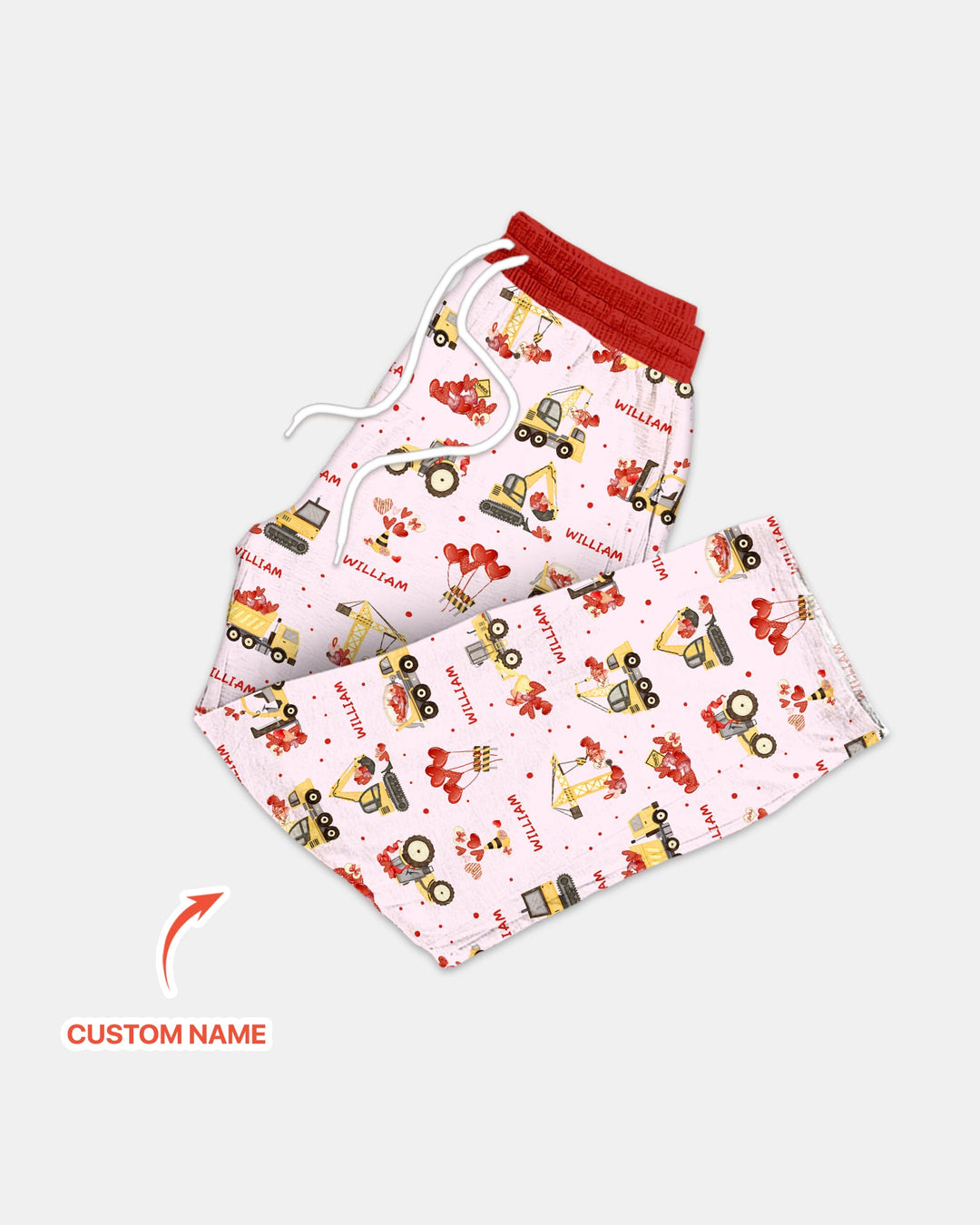 Custom Name Valentine Trucks Family Matching Men's Pajama Set