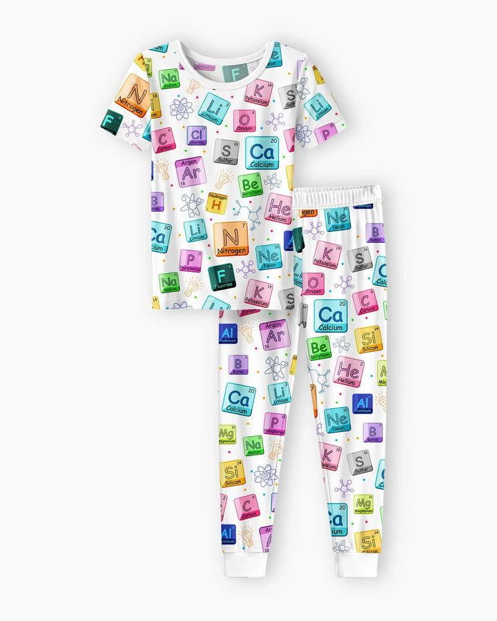 Conjunto de pijama de dos piezas de manga corta de bambú