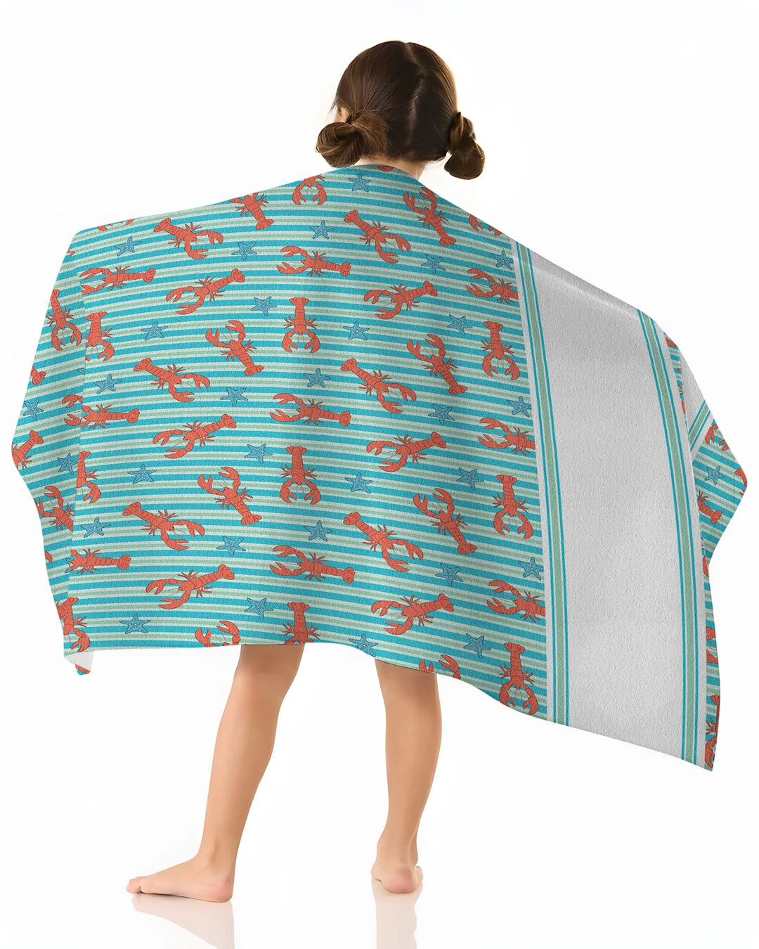 Coastal Lobster Stripe Bamboo Beach Towel