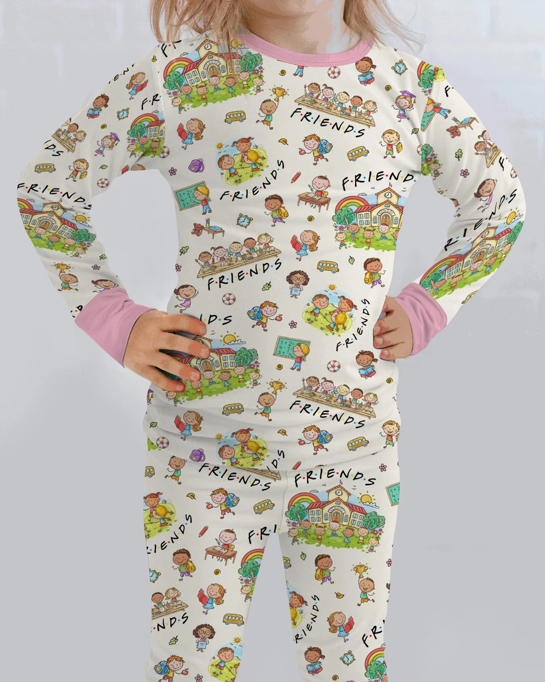 School Friends Forever Bamboo Two Piece Long Sleeve Pajama Set
