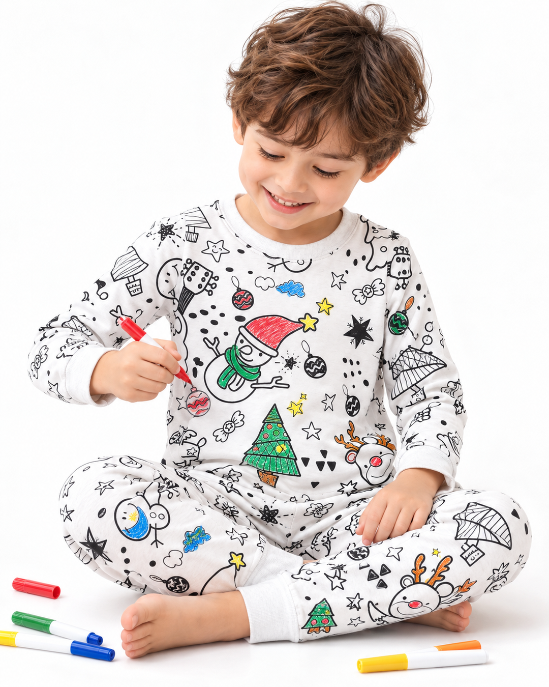 Christmas Colorable Bamboo Two Piece Pajama Set