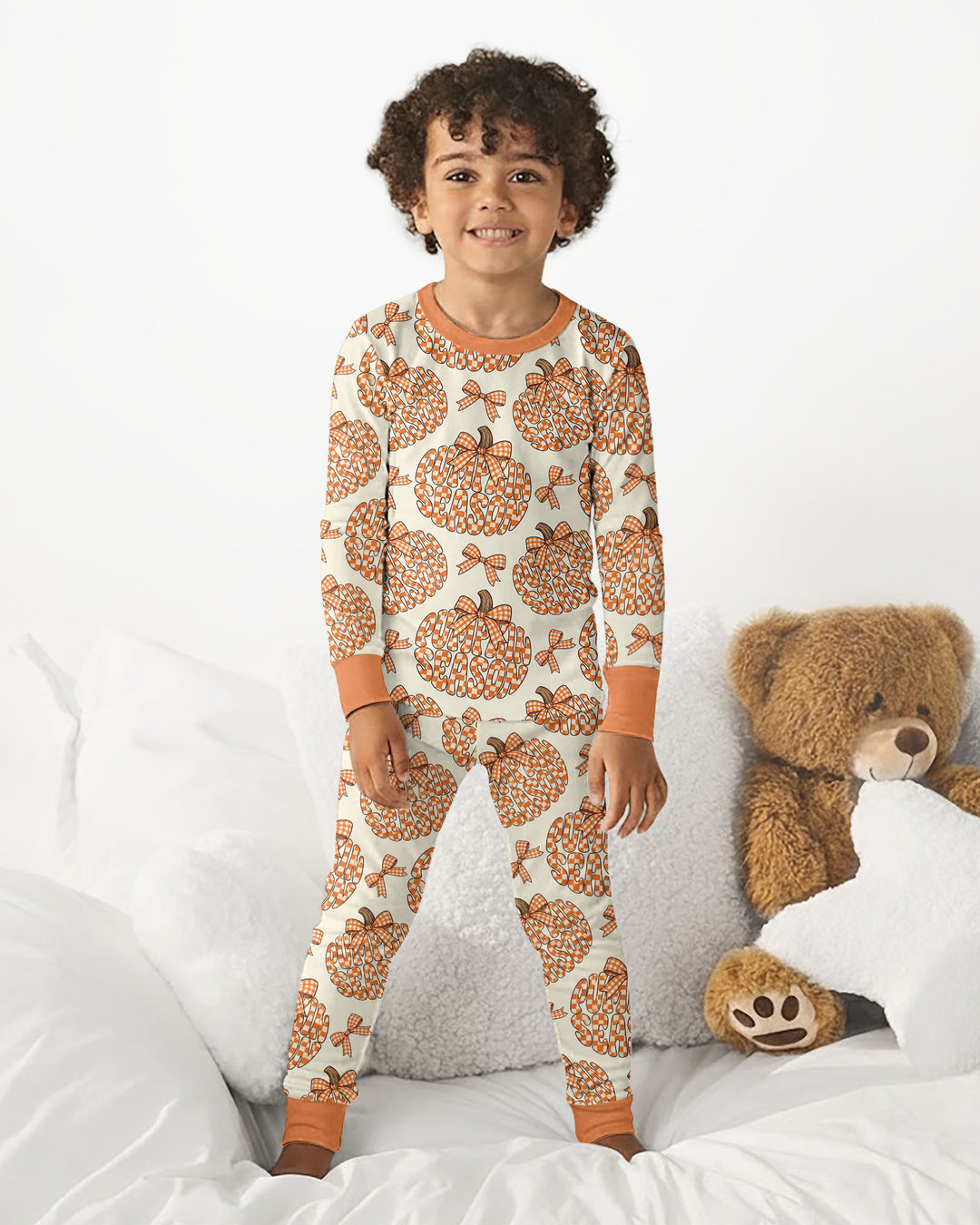 Pumpkin Season Bamboo Two Piece Long Sleeve Pajama Set