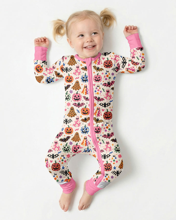 Funky Retro Ghosts Bamboo Convertible Zippy