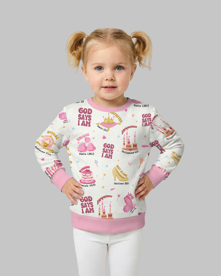 God Says I Am Girl Crewneck Sweatshirt