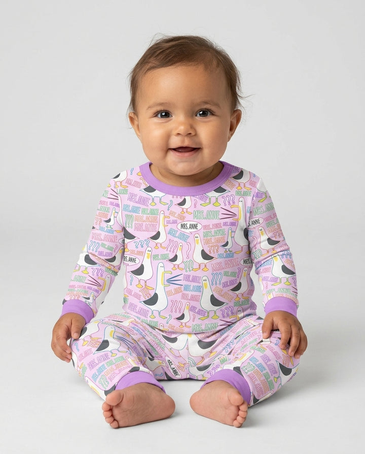 Conjunto de pijama de dos piezas de bambú con mangas largas, plantilla PERSONALIZADA