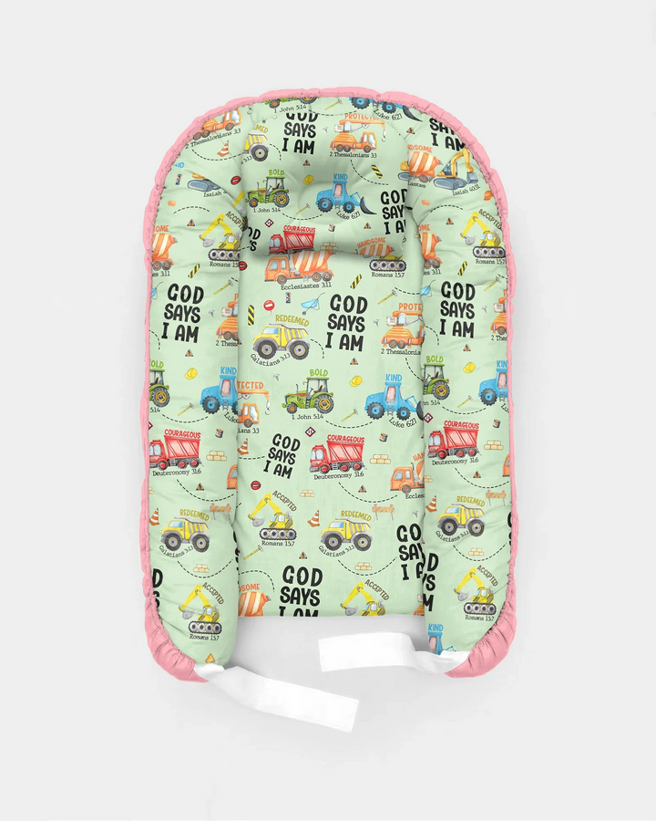 God Says I Am Boy Bamboo Baby Nest Bed