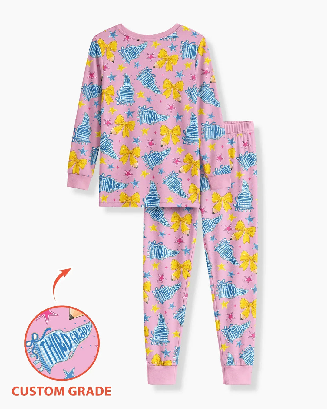 Conjunto de pijama de dos piezas de bambú con mangas largas, plantilla PERSONALIZADA