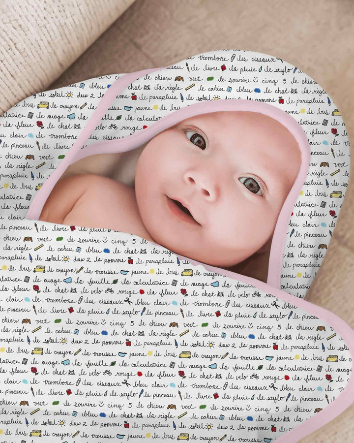French Classroom Notes Hooded Bamboo Towel Set