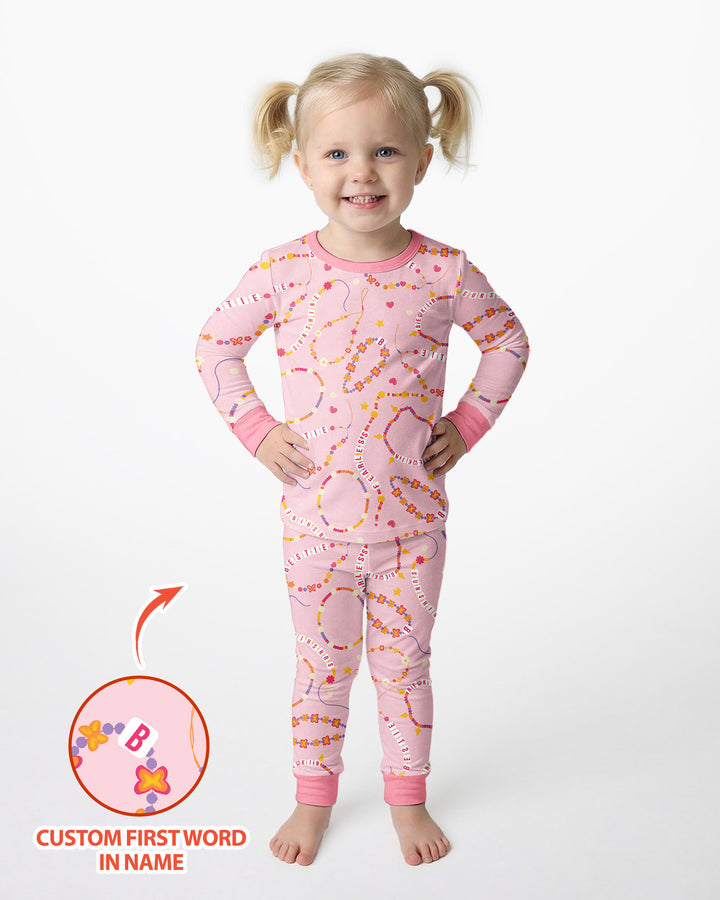 Conjunto de pijama de dos piezas de bambú con mangas largas, plantilla PERSONALIZADA