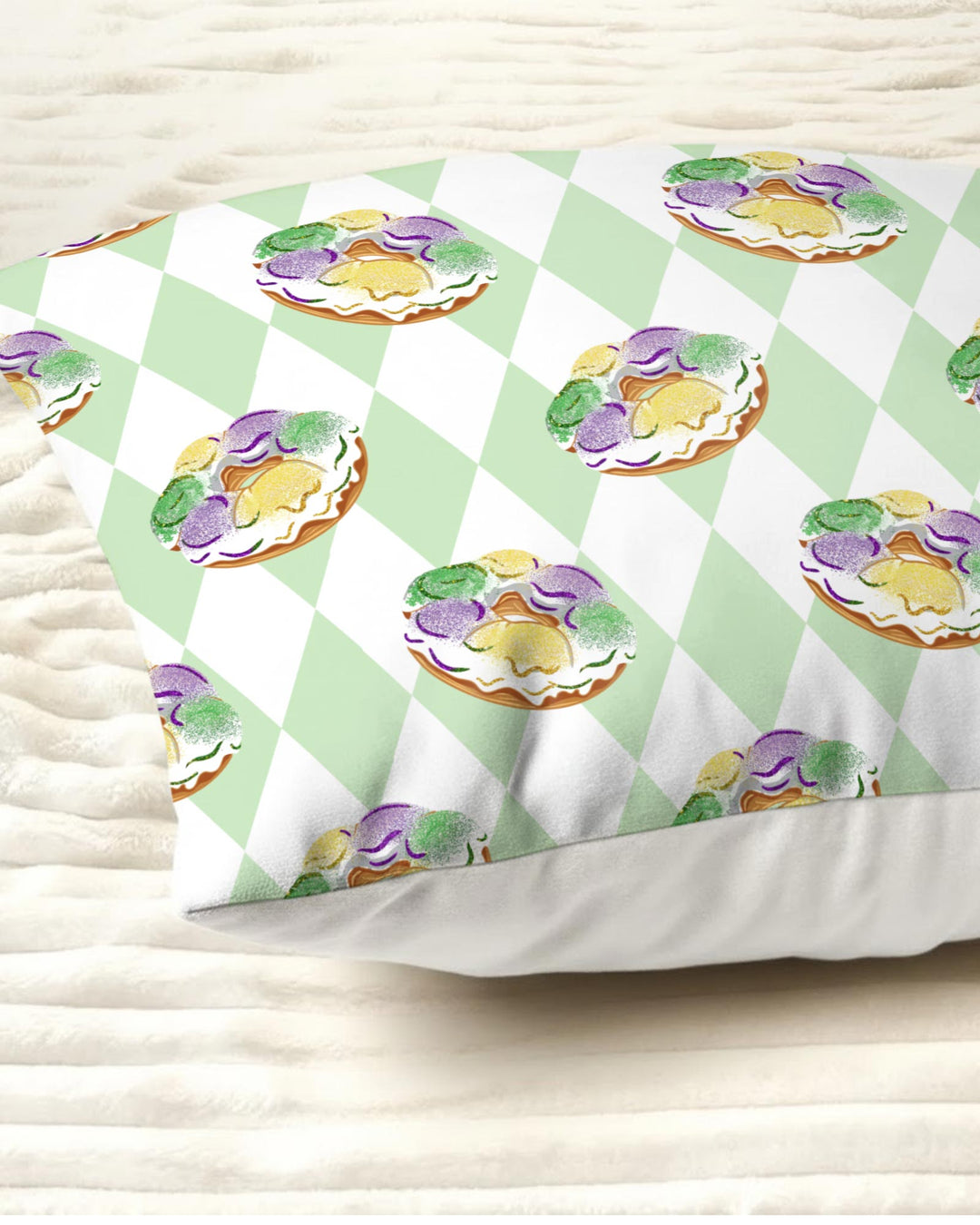 Mardi Gras Donut Pillow Case