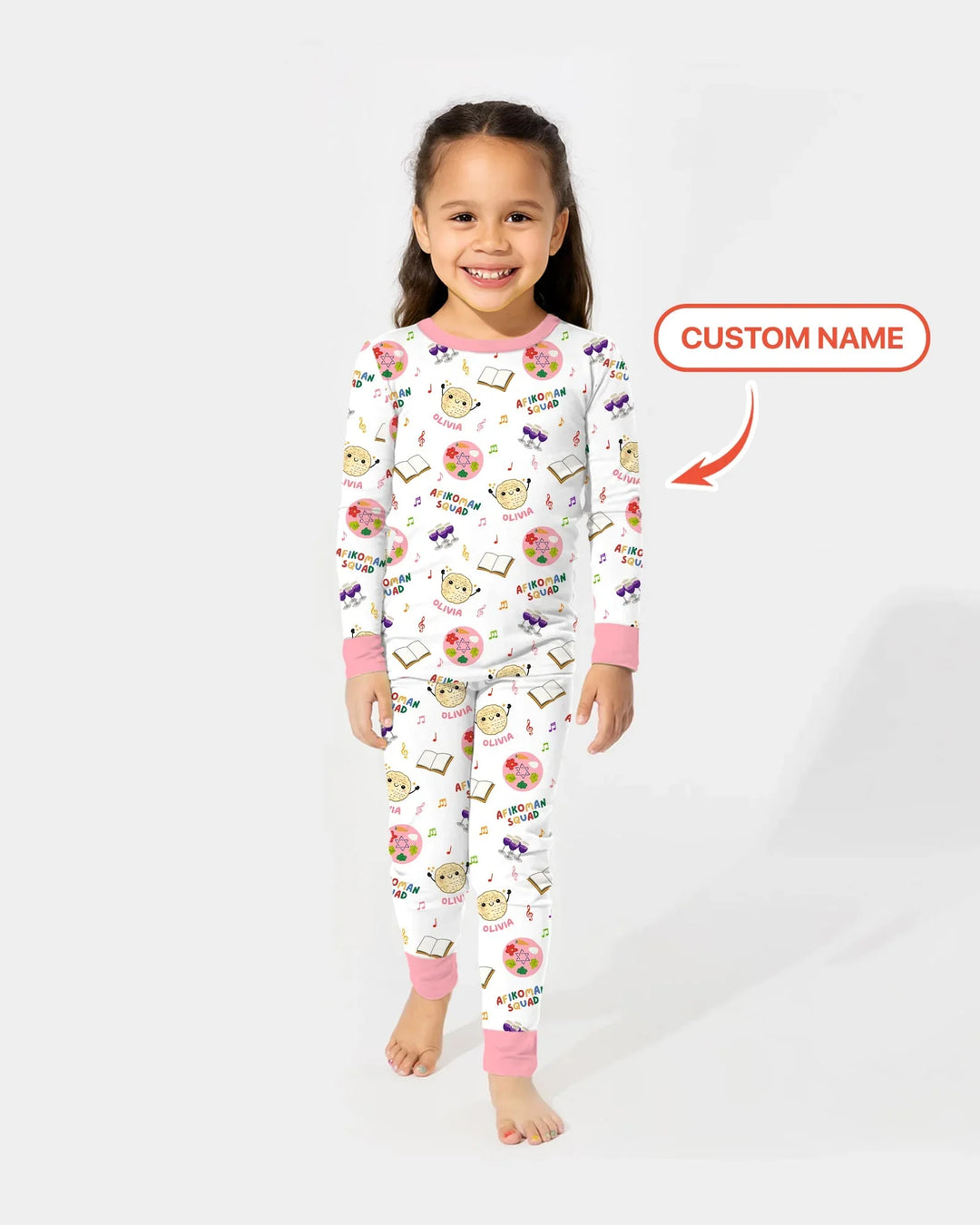 Zweiteiliges Langarm-Pyjama-Set mit Sommerfrüchten