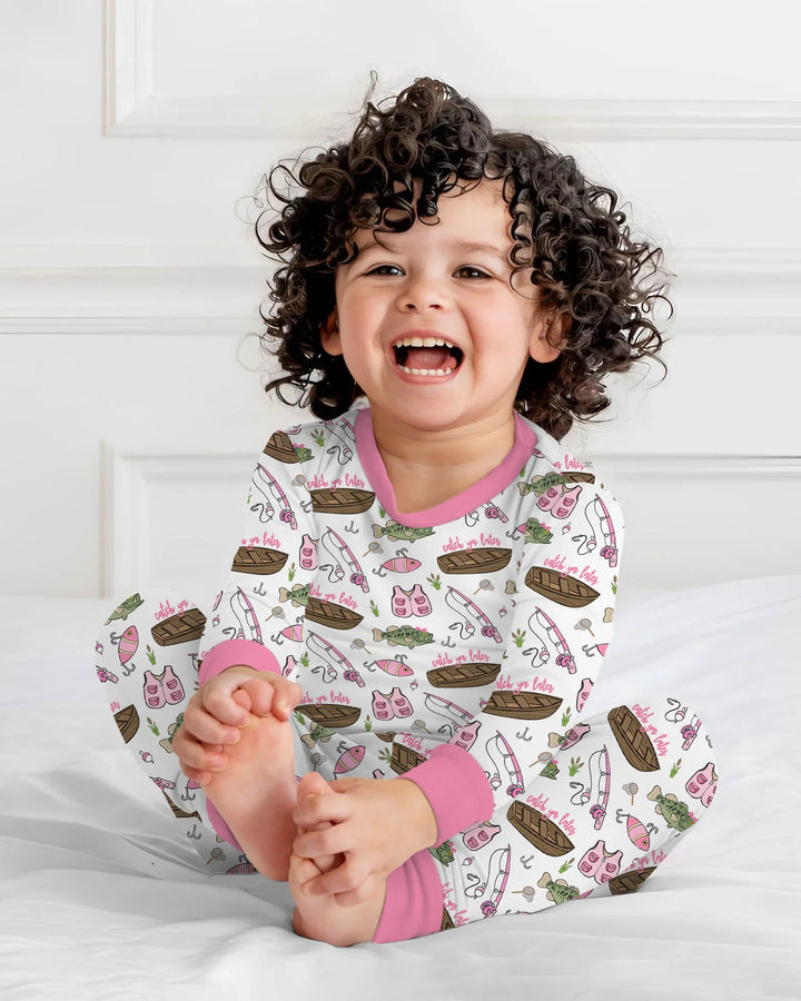 Catch Ya Later Bamboo Two Piece Long Sleeve Pajama Set