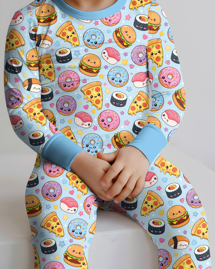 Conjunto de pijama de dos piezas de bambú con mangas largas, plantilla PERSONALIZADA