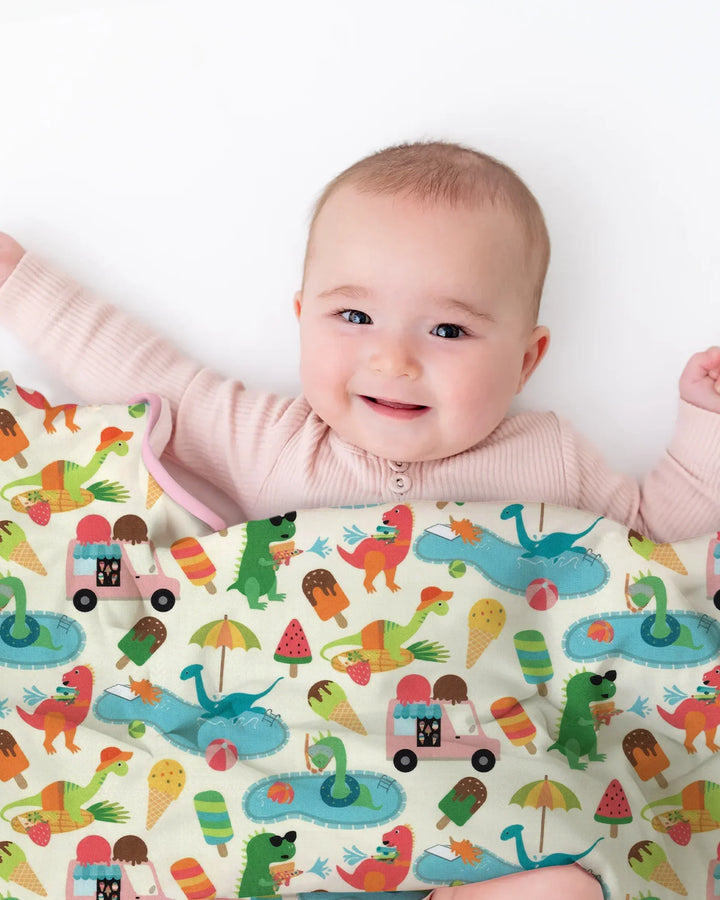 Dino Summer Splash Bamboo Blanket