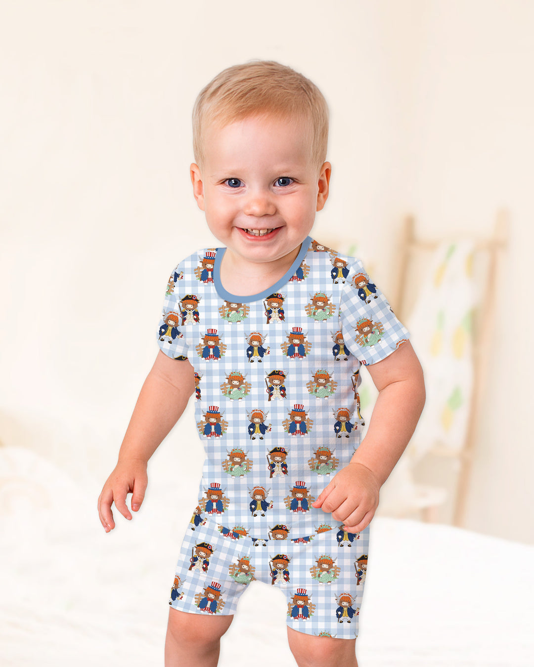 Schlafanzug-Set zweiteilig, kurze Ärmel, kurze Hose, Bambus