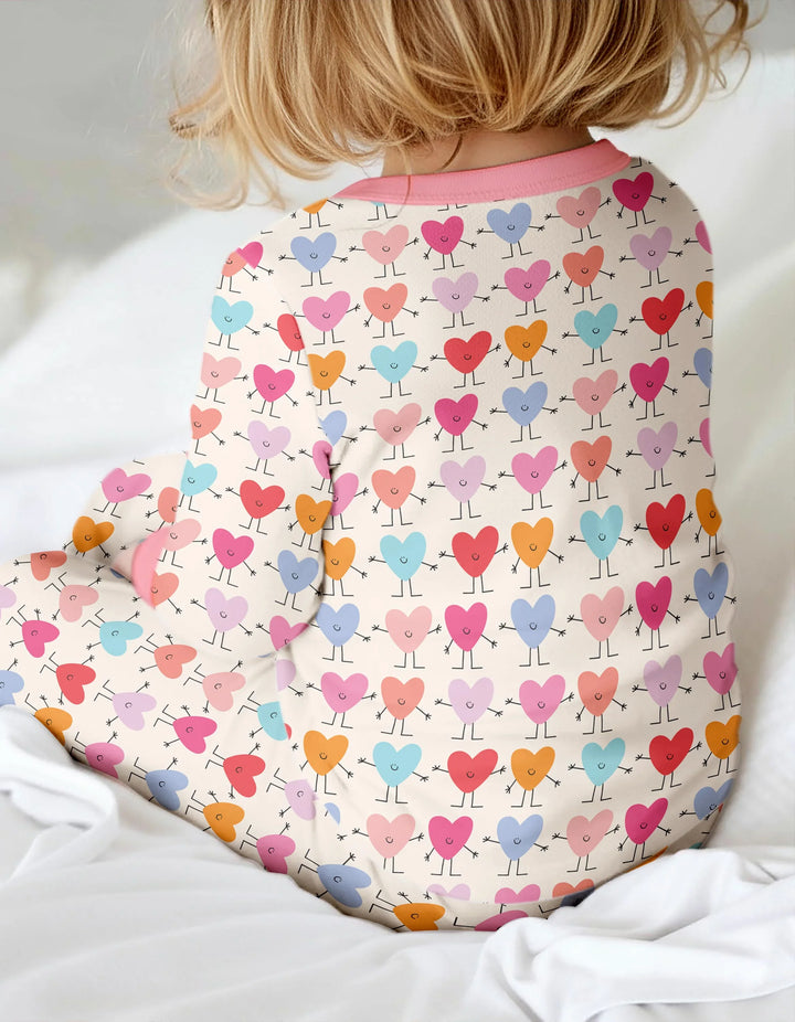 Zweiteiliges Langarm-Pyjama-Set mit Sommerfrüchten