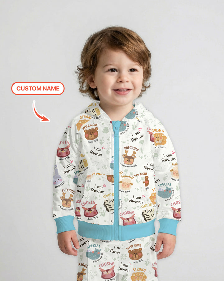 God’s Little Zoo Custom Name  Zip Hoodie