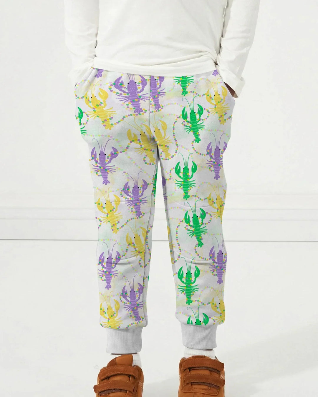 Mardi Gras Crawfish Family Matching Bamboo Jogger