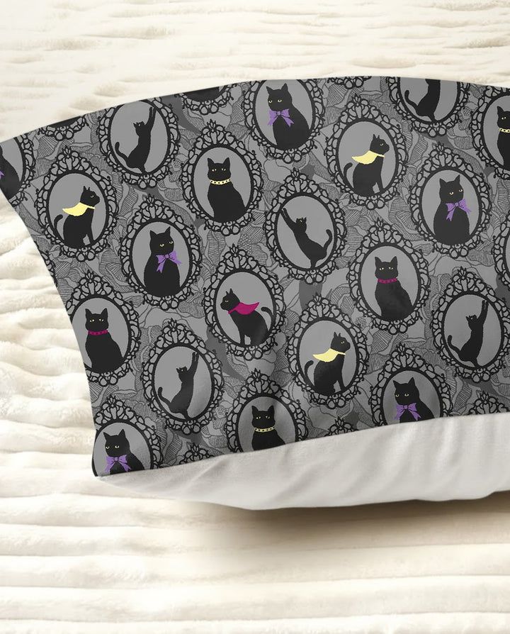 Midnight Cat Parade Bamboo Pillow Case
