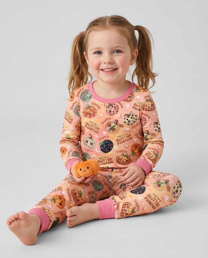Conjunto de pijama de dos piezas de bambú con mangas largas, plantilla PERSONALIZADA