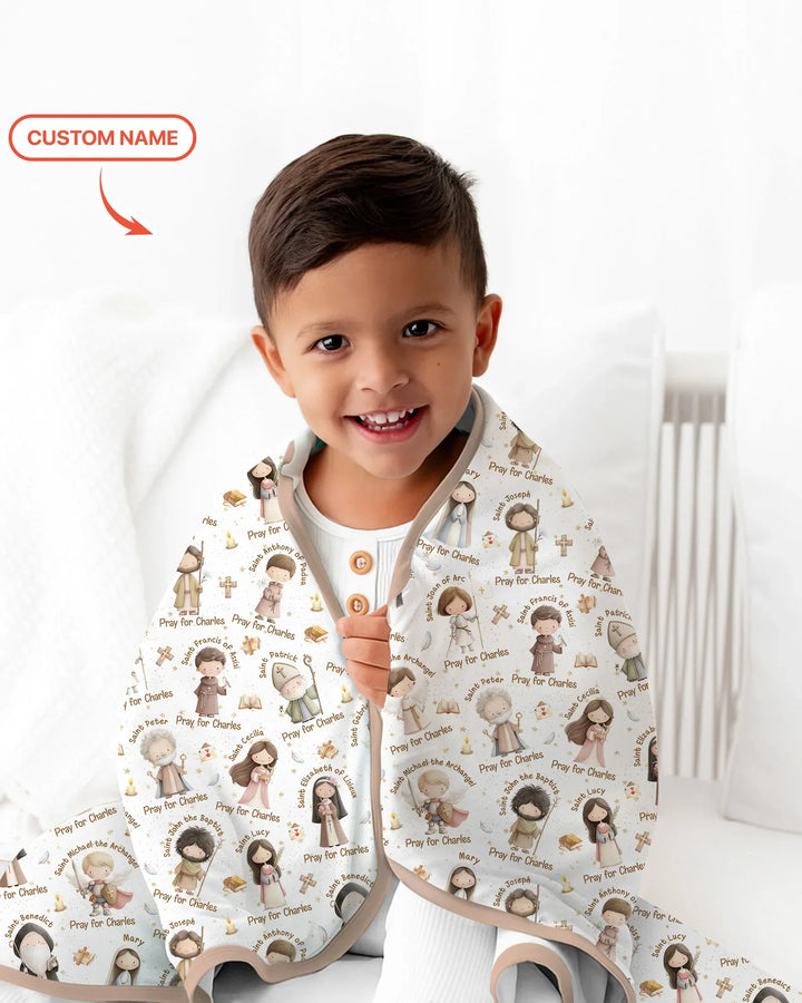 Pray For Me Custom Name Bamboo Blanket