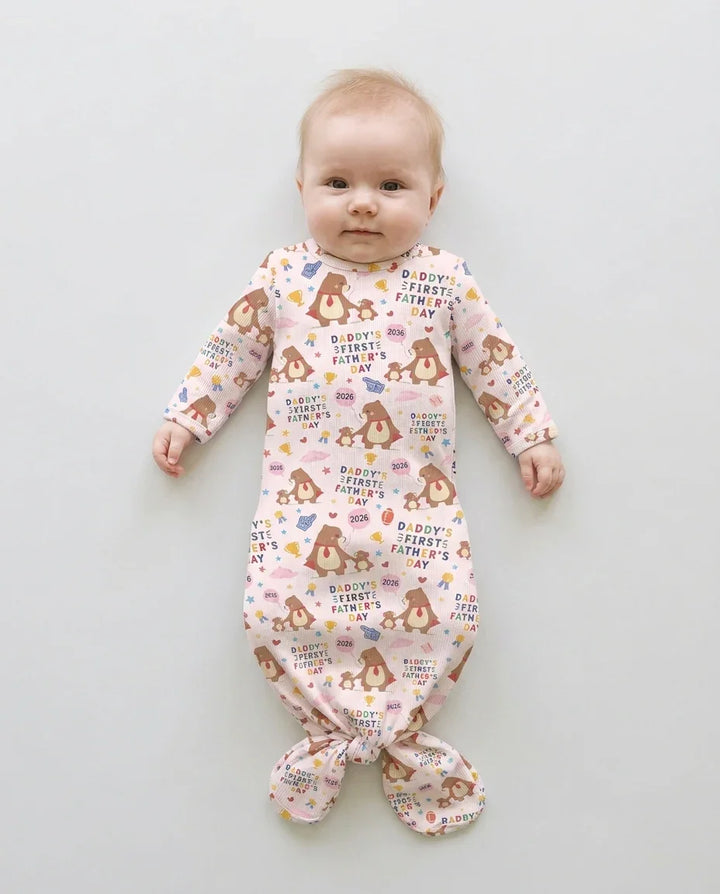 First Father's Day Daddy Bear Family Matching Bamboo Knot Gown