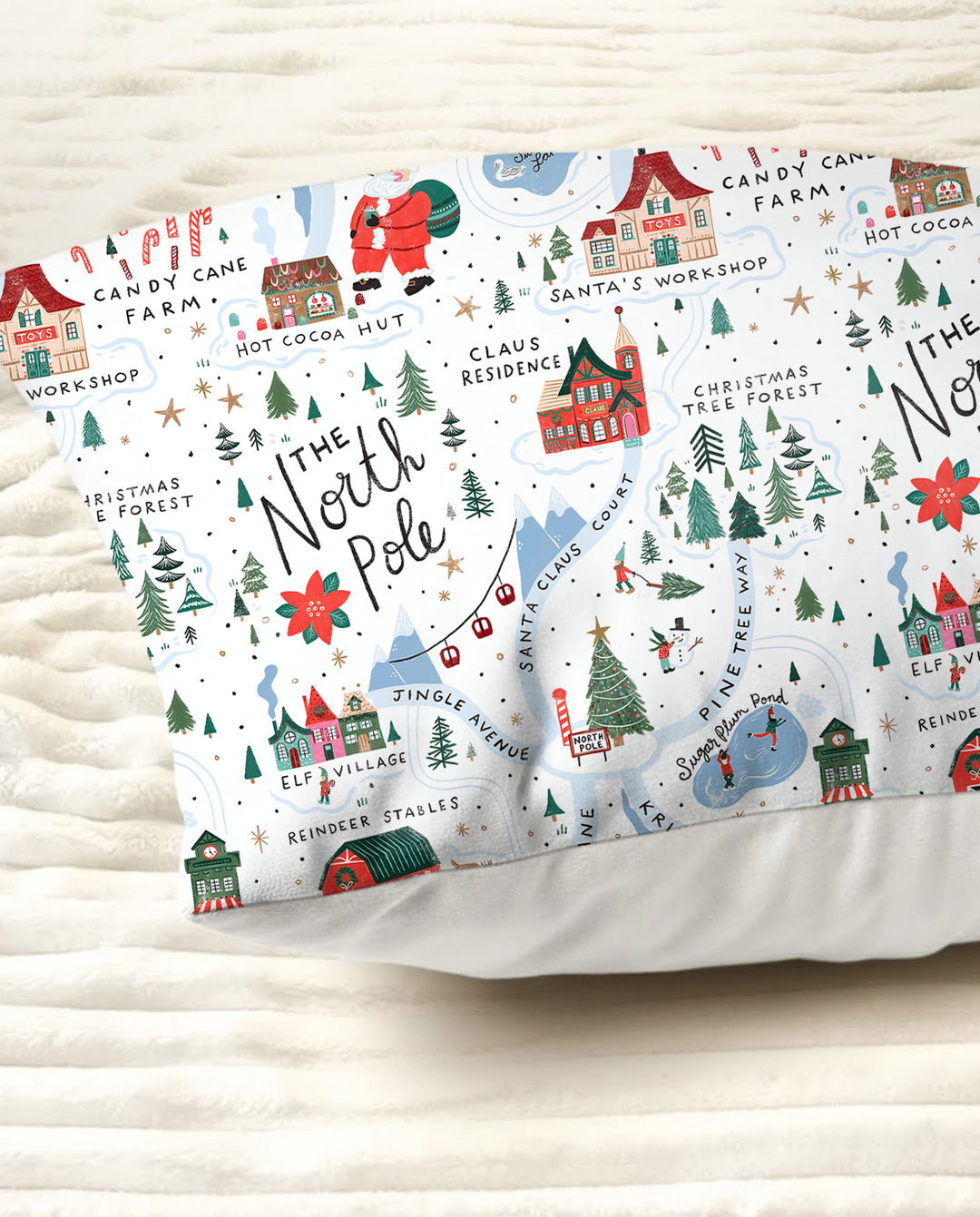 The North Pole Map Bamboo Pillow Case