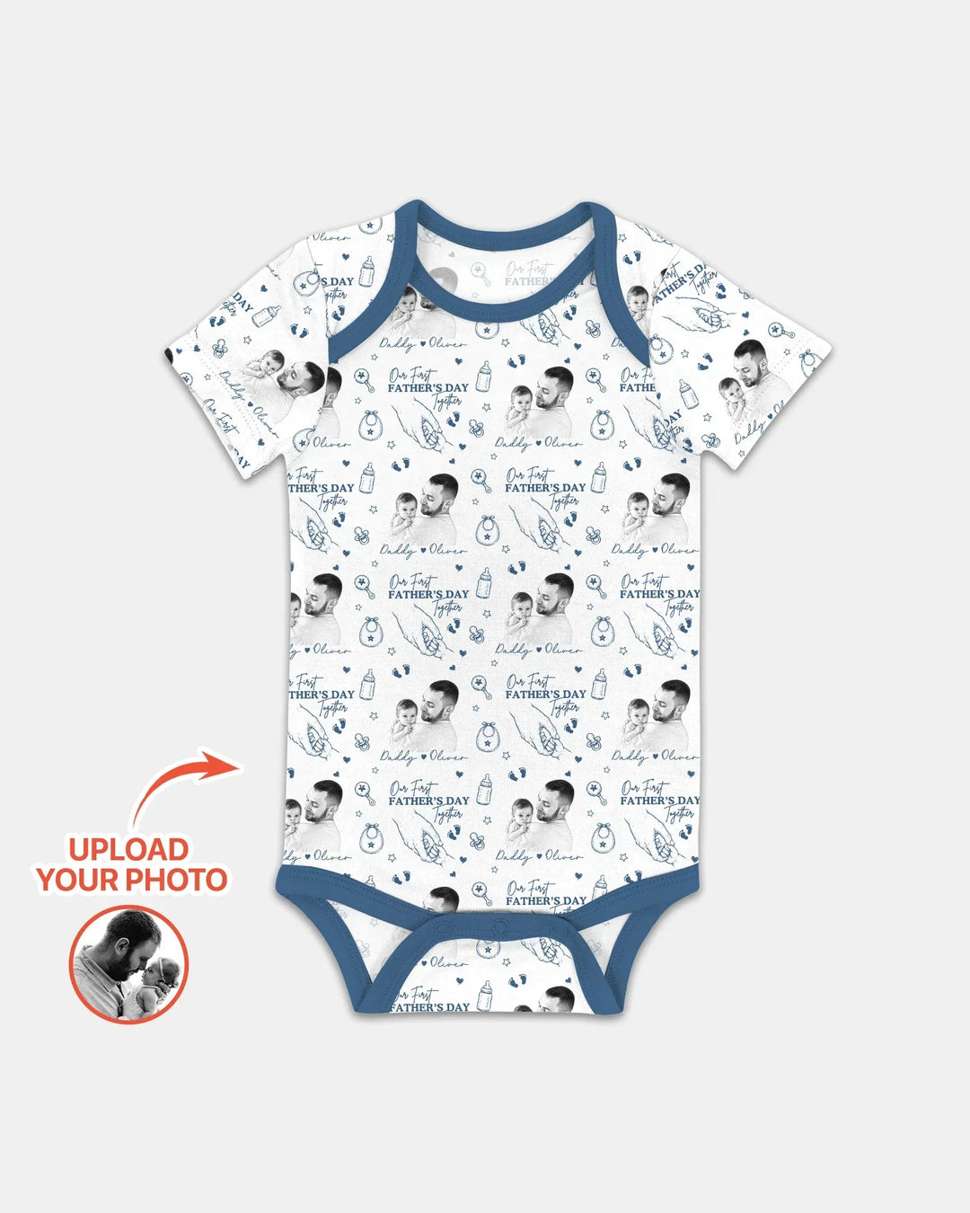 Gerippte Babykleidung mit individuellem Foto - Weich &amp; Skizzenhaft