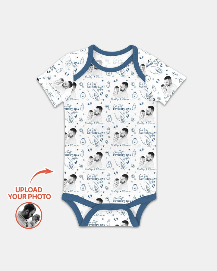 Gerippte Babykleidung mit individuellem Foto - Weich &amp; Skizzenhaft