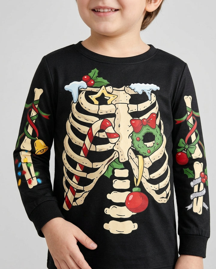 Spooky Merry Christmas Bamboo Two Piece Long Sleeve Pajama Set