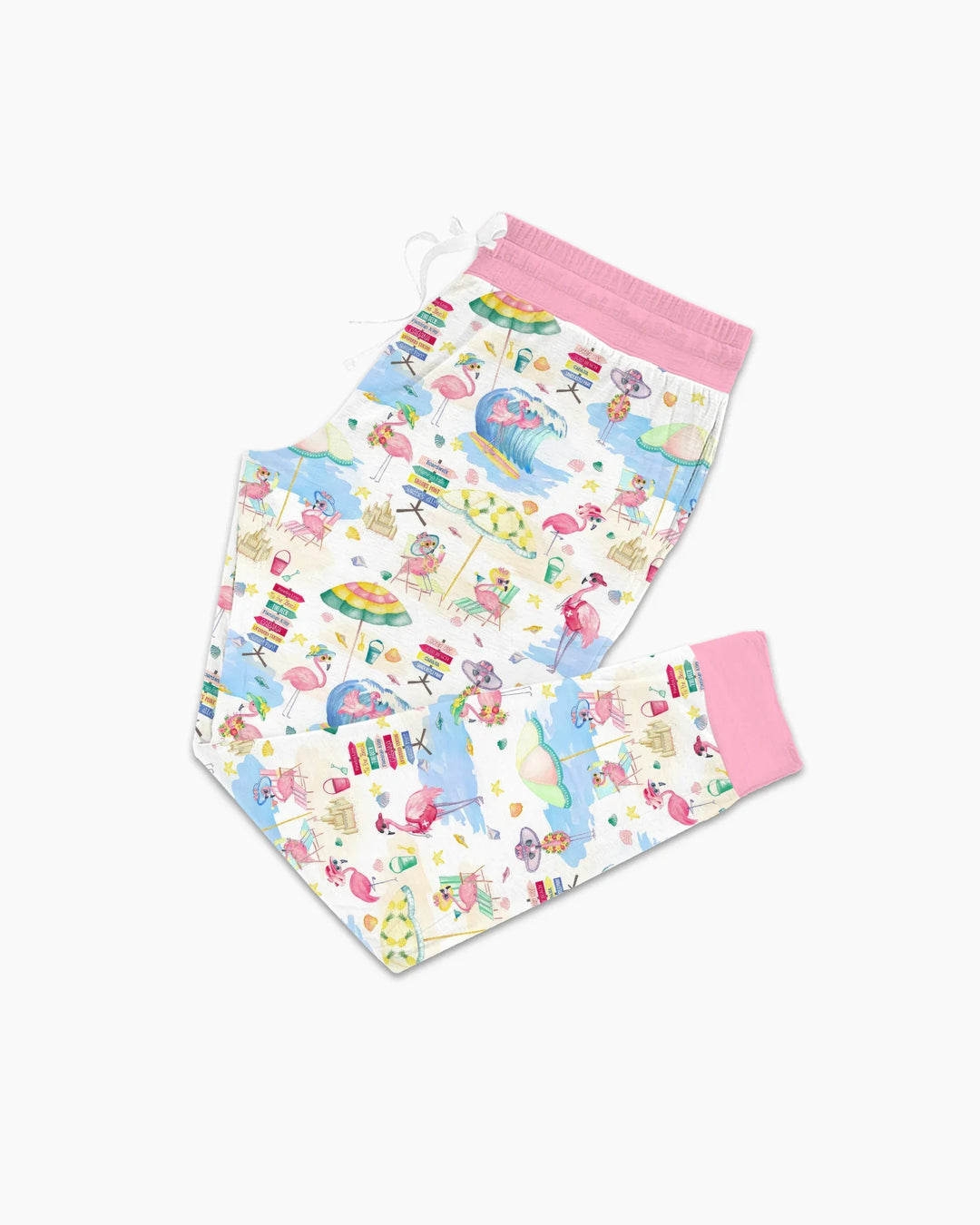 Flamingo Beach Familien-Schlafanzugset aus Bambus für Damen