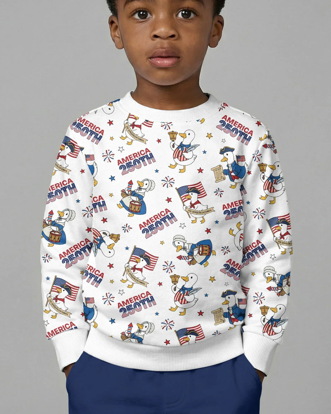 Patriotic Goose Celebrating 250 Years Crewneck Sweatshirt