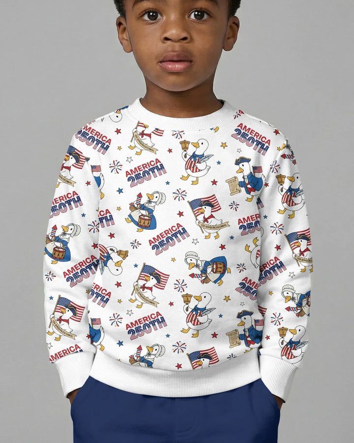 Patriotic Goose Celebrating 250 Years Crewneck Sweatshirt