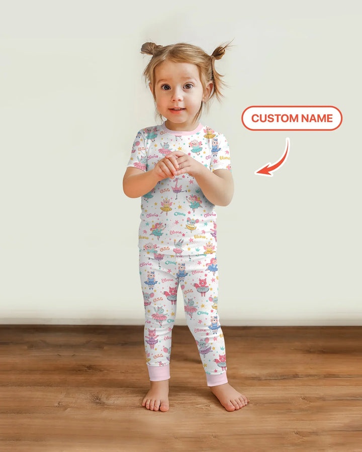 Zweiteiliges, kurzärmliges Pyjama-Set mit Marienkäfern