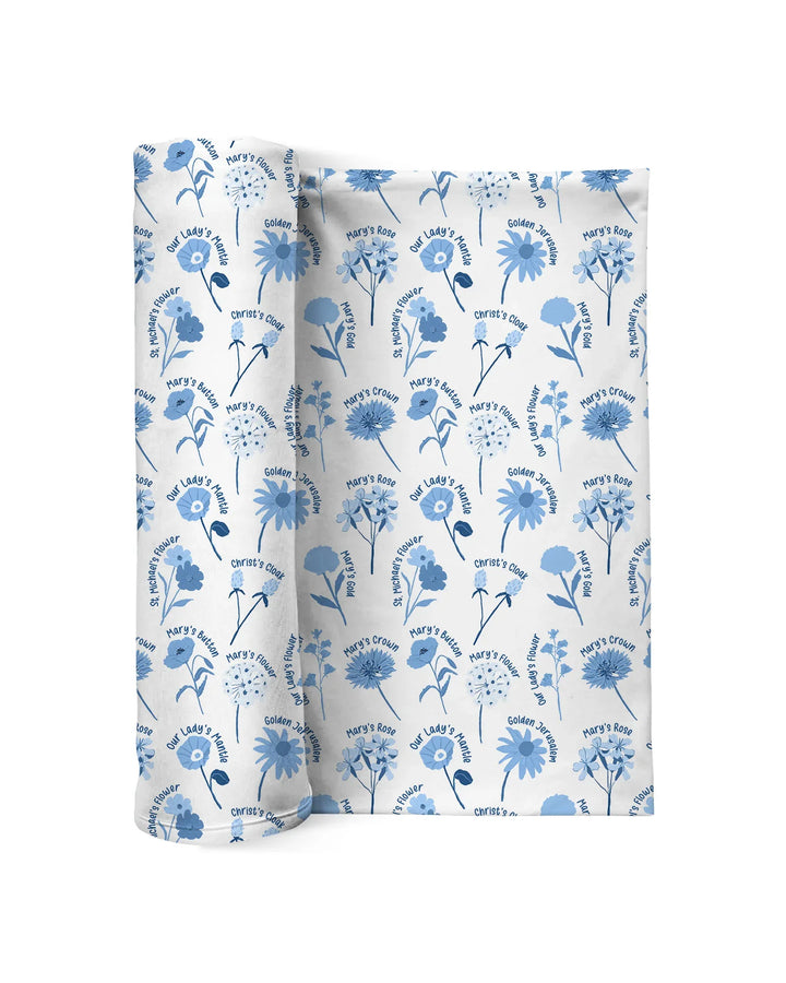 Mary's Garden swaddle blanket