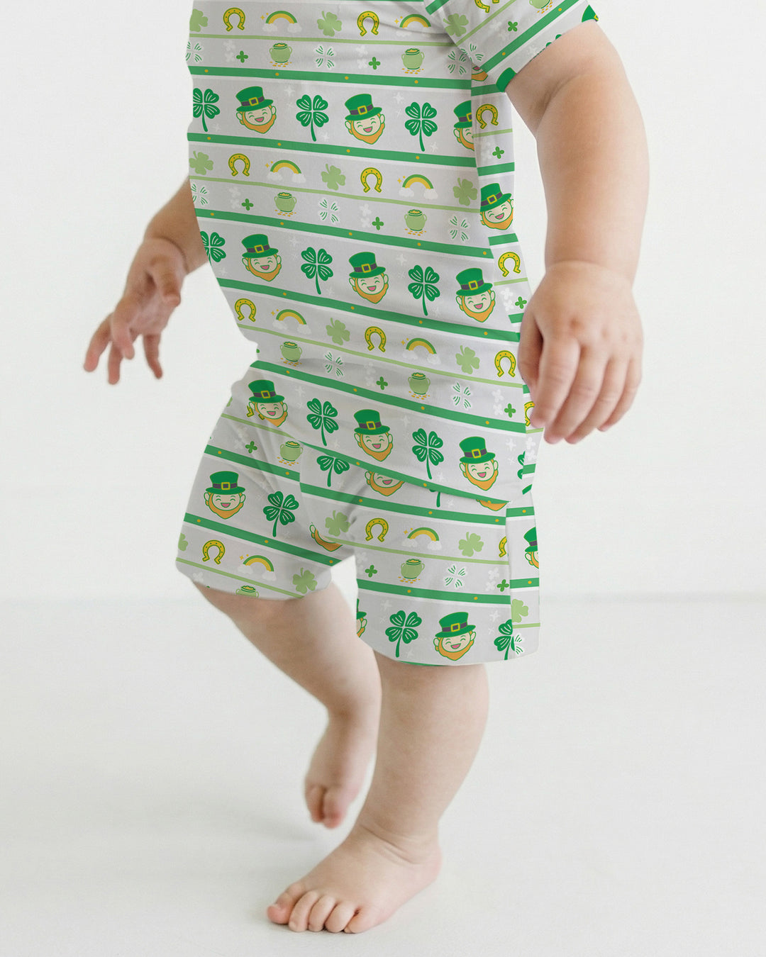 Happy Saint Patrick's Day Two Piece Short Sleeve Shorts Pajama Set