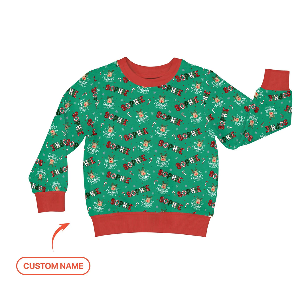 Custom Name "My First Christmas" Crewneck Sweatshirt