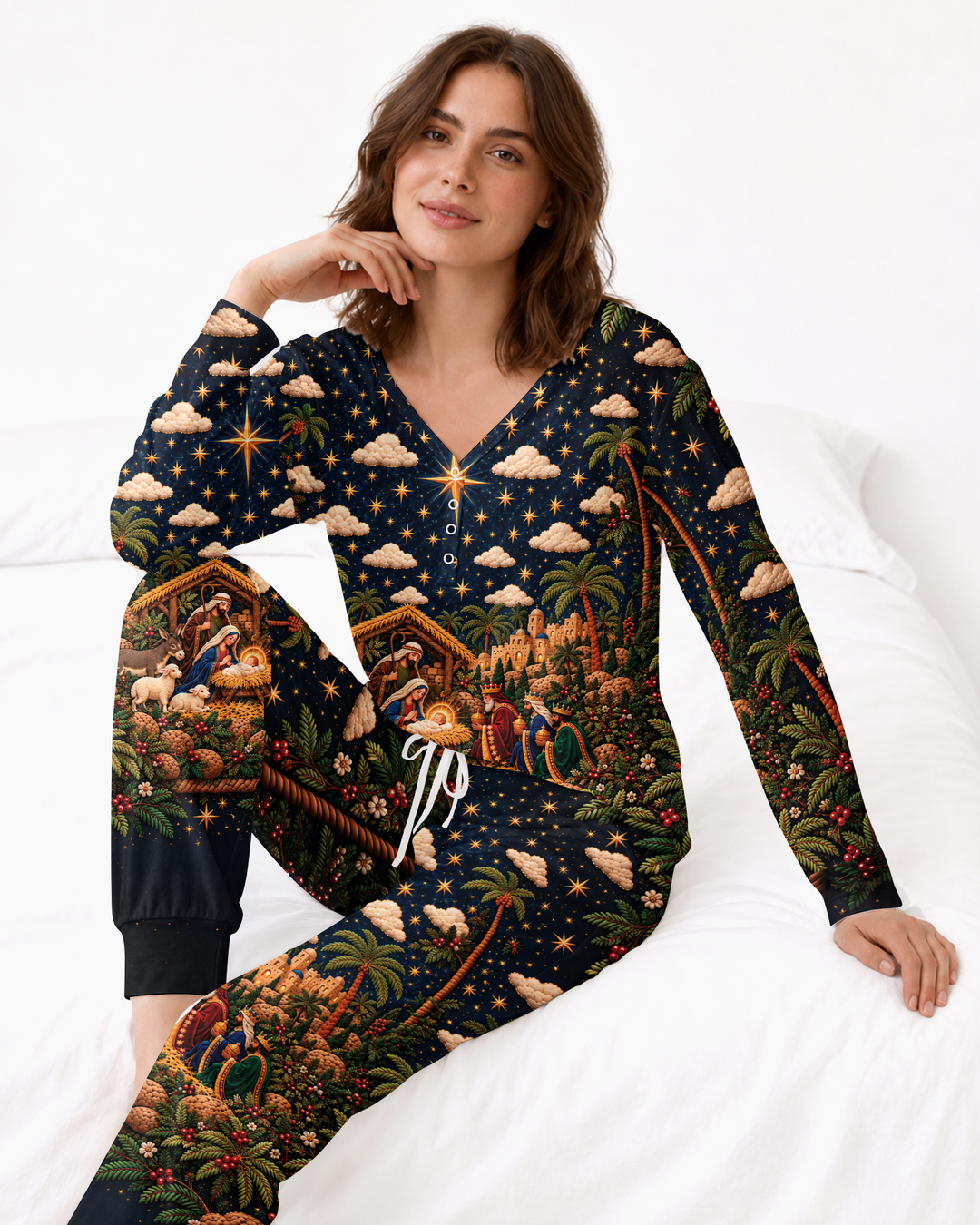 O Holy Night Family Matching Bamboo Women Pajama Set