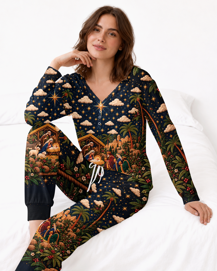 O Holy Night Family Matching Bamboo Women Pajama Set