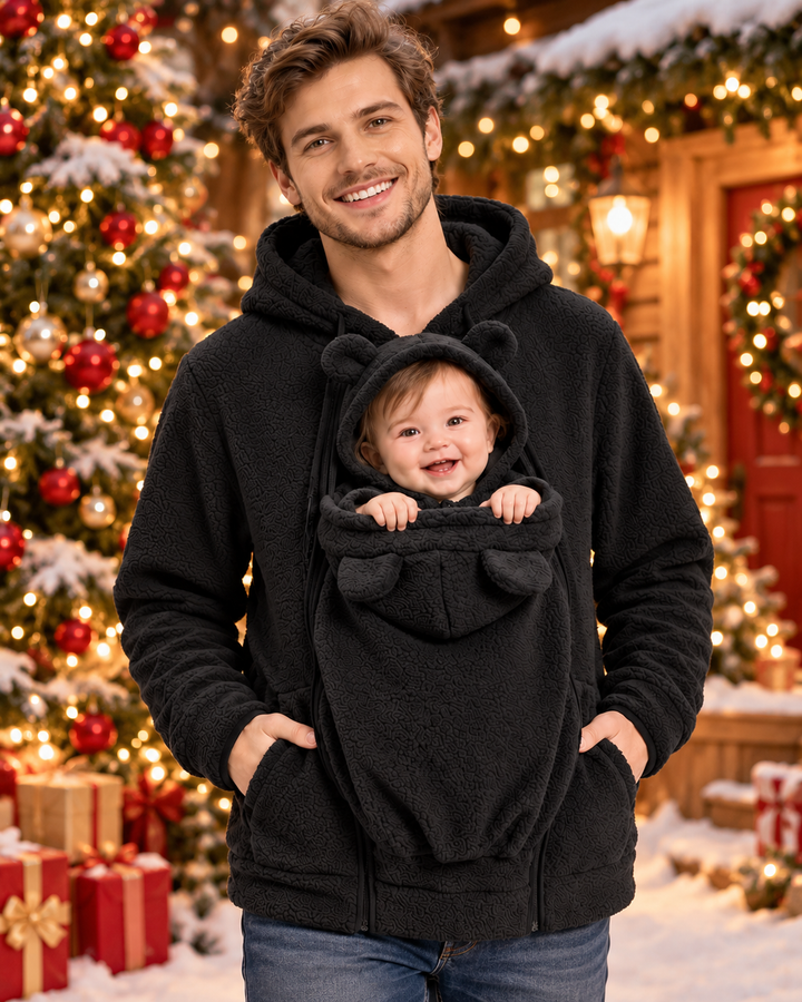 Cozy Wear Plush Fleece Mama & Baby Carrier Hoodie