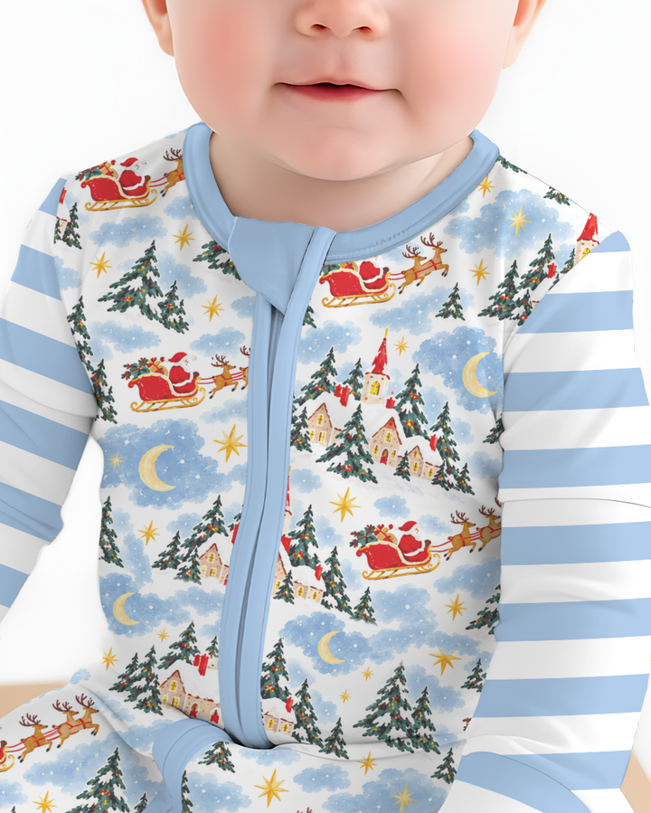 Whimsical Santa's Winter Village Bamboo Convertible Zippy