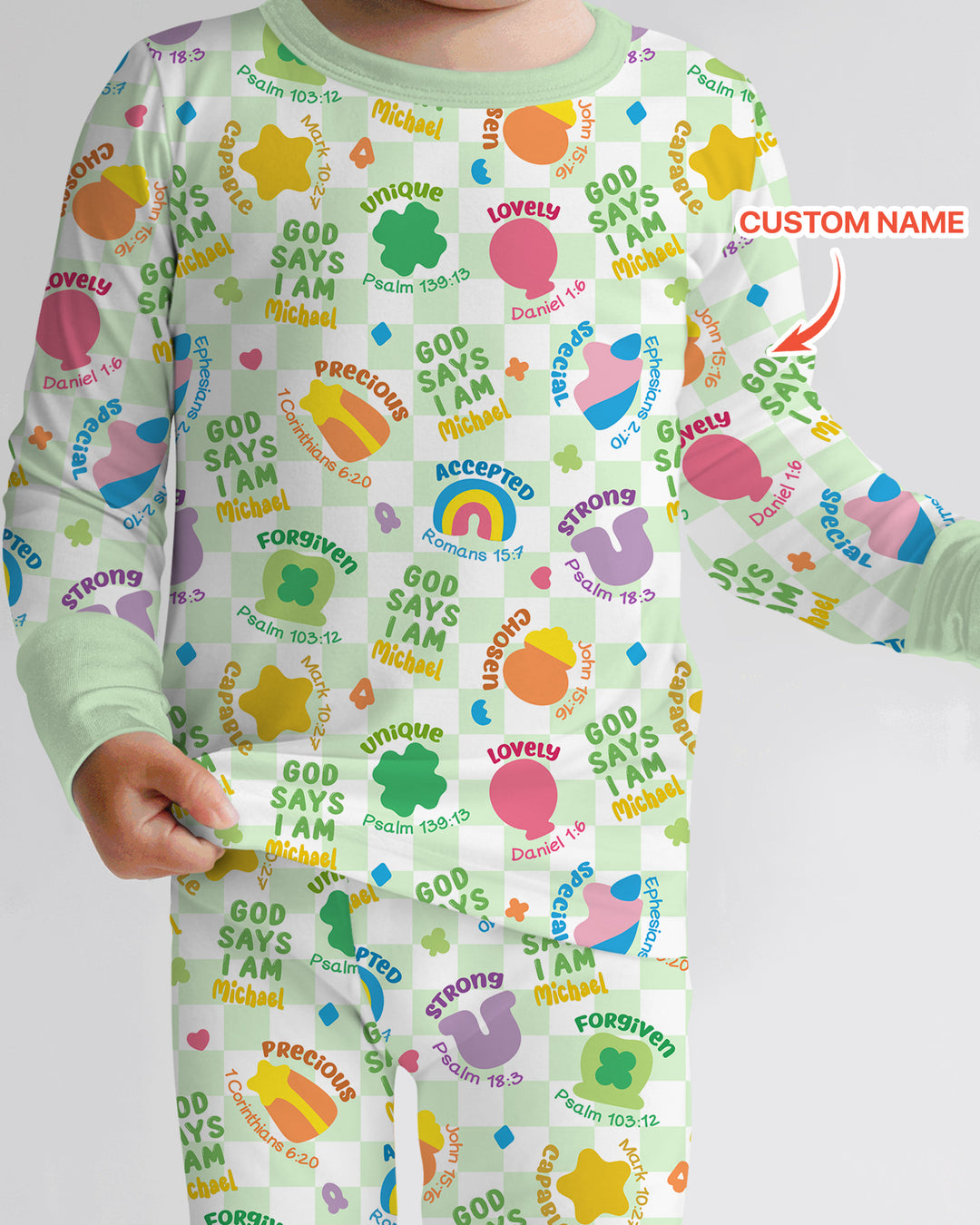 God Says I Am St. Patrick’s Day Custom Name Family Matching Two Piece Long Sleeve Pajama Set