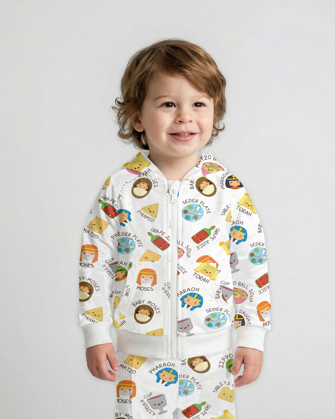Cute Passover Characters Zip Hoodie