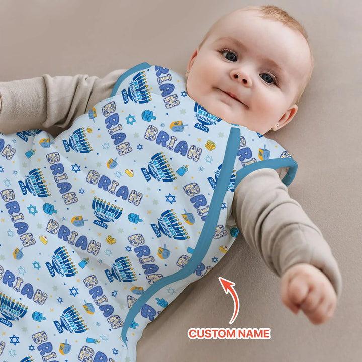 Custom name My First Hanukkah 2025 Sleep Bag