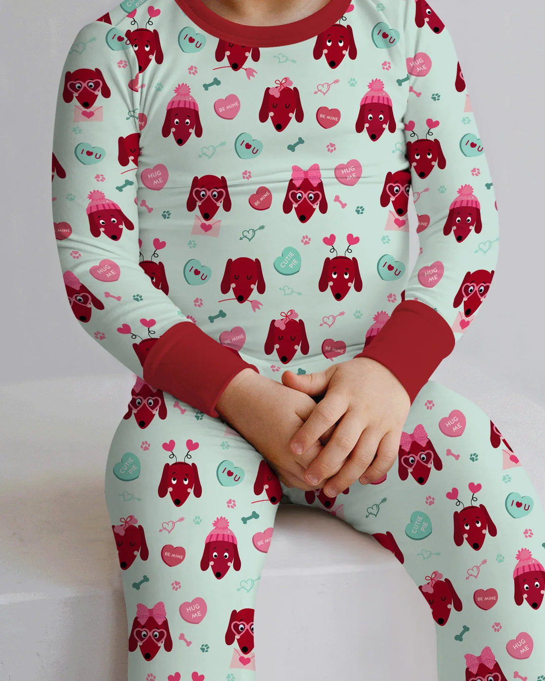 Dachshund Is My Valentine Two Piece Long Sleeve Pajama Set