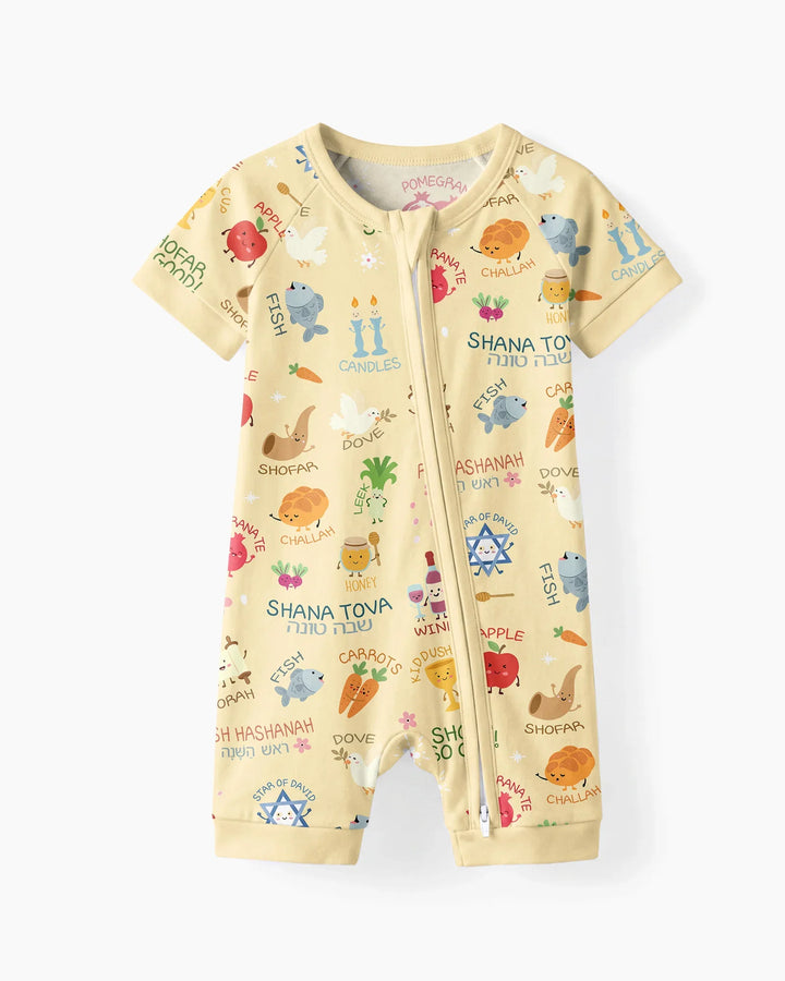 Family Rosh Hashanah Matching Bamboo Shorty Zippy