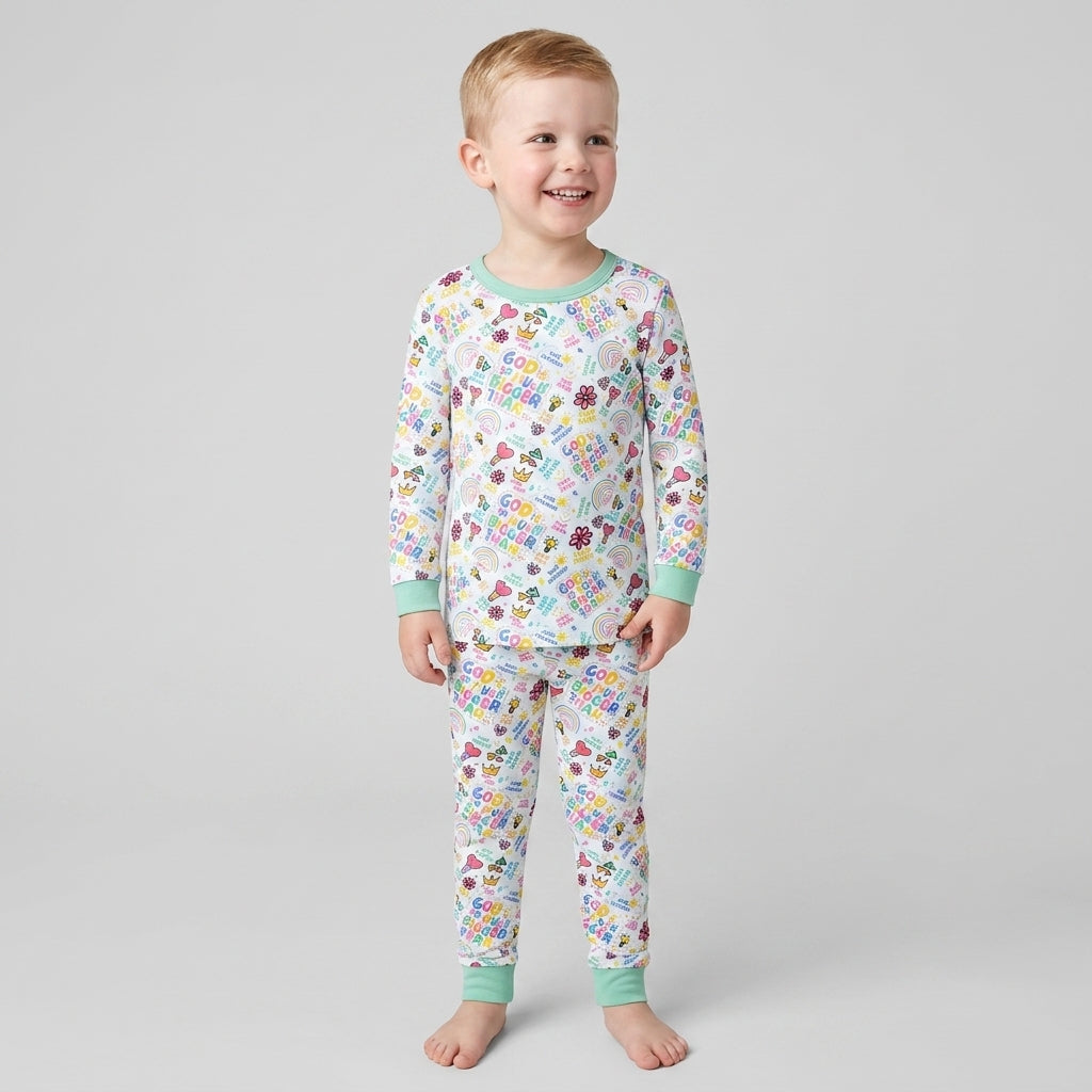 God Is So Much Bigger Bamboo Two Piece Long Sleeve Pajama Set